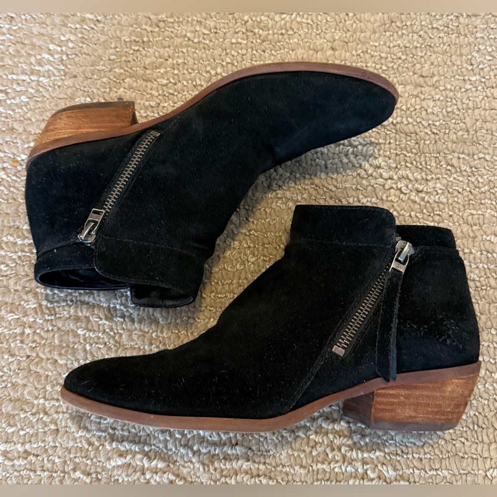 Sam Edelman Packer Black Suede Ankle Booties